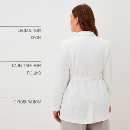 Women's jacket with a Mist Plus-Size belt, r.60, white-5