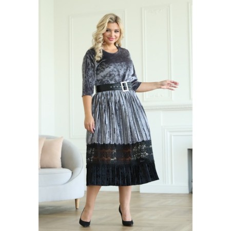 Women's dress, size 62, gray color-12