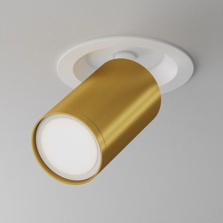 Technical C048Cl-U-1wmg, 1xGU10, 10W, 5.2x5.2x12.3 cm, white and matte gold.