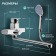Bath mixer Zein Z3849, single -leaf, pour 30 cm, shower set, watering can 5 dir, chrome
