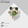 Brooch "Flower Quartet", green color in pink gold