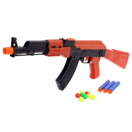 AK-47 automatic machine, shoots with suction cups and balls