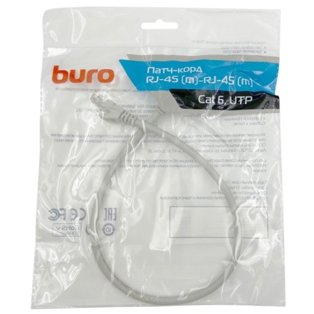 Buro UTP 4 pair CAT6 CCA Molded 0.5m Gray RJ-45 (M) -RJ-45 (M)