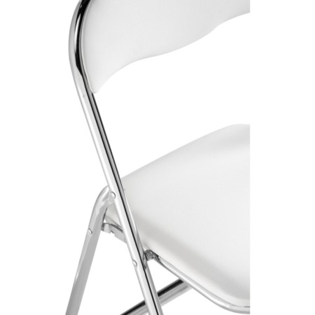 Fold 1 Metal Carcass chair, metal/eco -leather, chrome/white 43x40x77 cm-6