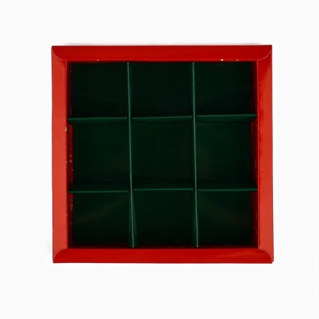 Box for 9 sweets with cells "Christmas trees", 14.5 x 14.5 x 3 cm, New Year-4