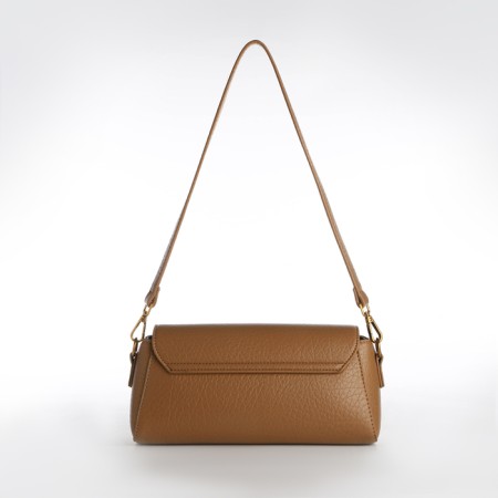 Bag Women's Messenger on the Textura valve, average size, brown color-2