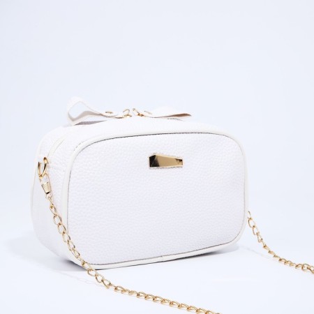 Bag Cross-Bodi with a zipper, white color-2