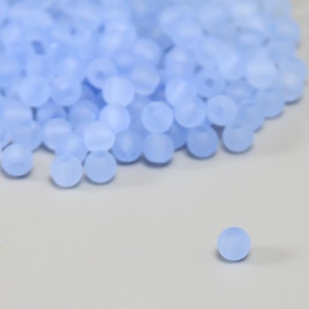 A set of matte beads "Astra" 6 mm, 20 g, blue-1
