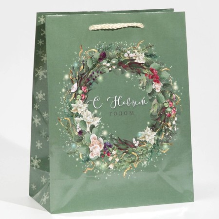 Laminated vertical "New Year's Wreath", MS 18 x 23 x 8 cm, New Year