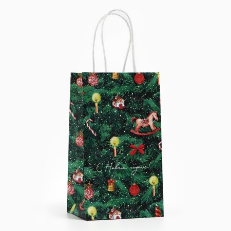 Package Gift Craft "New Year's Christmas tree", 12 x 21 x 9 cm, New Year-1