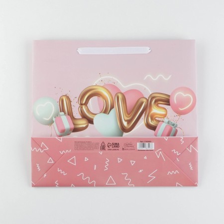 Gift laminated package, packaging, "love", m 30 x 26 x 9 cm-4