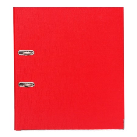 A4, 75 mm registrar, calligrata, PVC, embossing "Len", metal edging, pocket for a spine, collected, red, mix-2