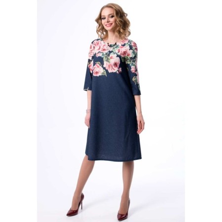 Women's dress, size 50, blue color-3