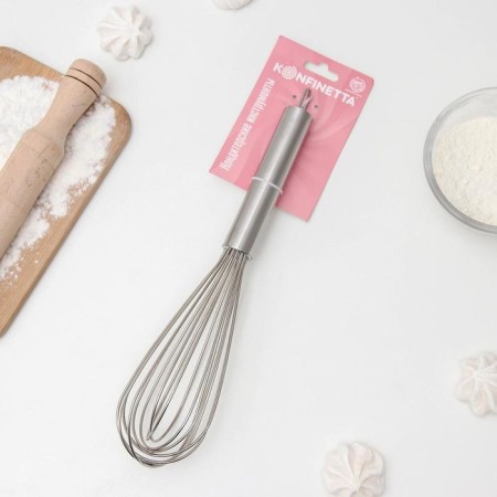 Whisk for whipping with thick strings Konfinetta, string 2 mm, 33 cm, silver color-2