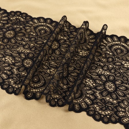 Lace elastic fabric, 195 mm × 2.7 ± 0.5 m, black color-2