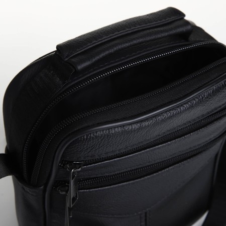 Male bag on lightning, long belt, black color-4