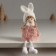 Interior doll "Angel in a flower dress in a hat with ears" 5.5x7x19.5 cm