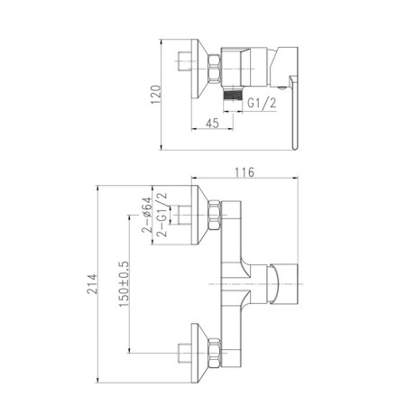 Shower mixer Cersanit Brasko A63022-8