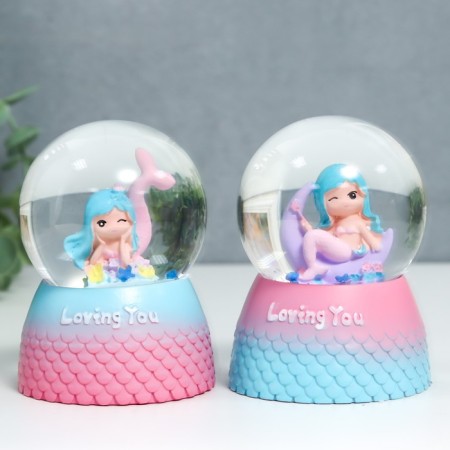 Souvenir Polystone Water Ball Light "Mermaid underwater" MIX 9.5x7x7 cm-6