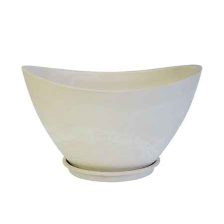 Pot for flowers and plants with a pallet, white stone boat 41x30x24cm, 11l