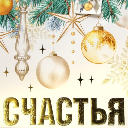 Laminated vertical package, congregation embossing "Happiness in the New Year", ML 23 x 27 x 11.5 cm, New Year-4