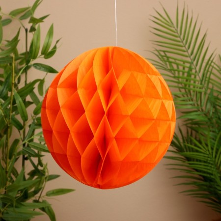 Ball paper decorative, diameter 30 cm, col. orange