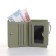 Women's wallet on the button, green color