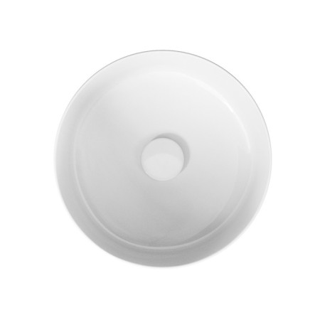 The built -in sink Cersanit Crea 38, Ring, on the countertop, white-1