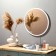 Wall mirror in a round case made of metal, d = 50, white