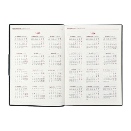 The weekly dated 2025, Escalada, a soft cover made of artificial leather, A6+, 80 sheets, embossing foil, block 70 g/m², black-7