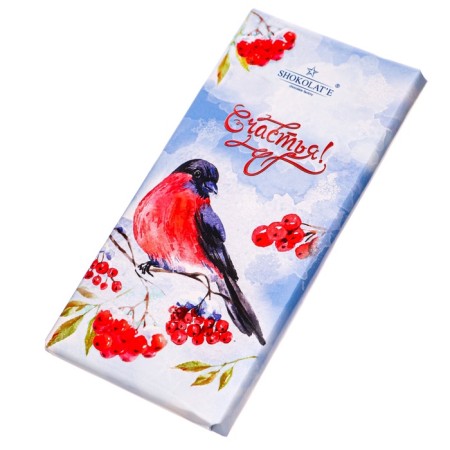 New Year. Milk chocolate "Winter bullfinks", 90 g-2