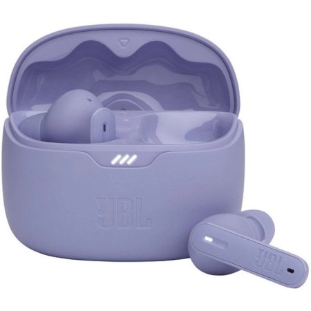 Enterrained JBL Tune BEAM headset purple Bluetooth wireless in the auricle