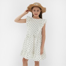 Dress for Minaku girl, white color, height 140 cm