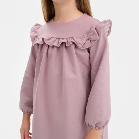 Платье для девочки с рюшей KAFTAN "Basic line", размер 34 (122-128), цвет сиреневый-2