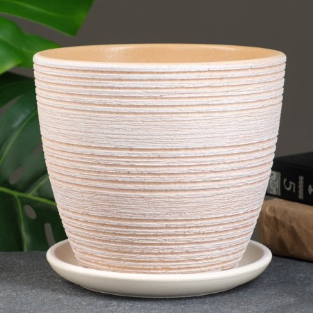 Flower pot "halva" beige crocus, 2.3 liters