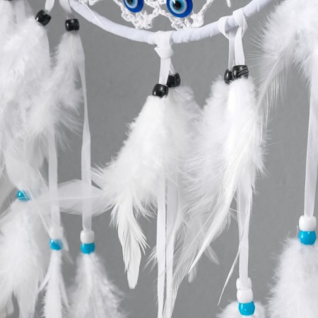 Dreams of Dreams from the evil eye "White Sun" with feathers 22x60 cm-3