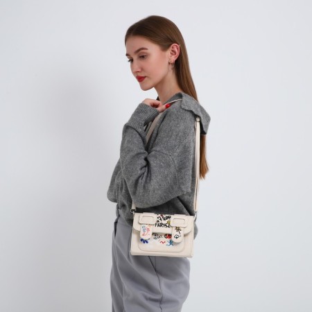 Bag Women's Messoriner, white color 18.5*13*8 cm-2