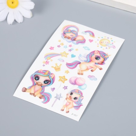 Tattoo on the body color "Funny unicorn" 12x7.5 cm-1