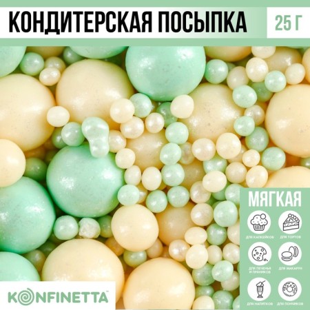 Sprinking confectionery soft: white, mint, 25 g.