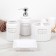 A set of accessories for the Classic bathroom, 4 items (350 ml dispenser, soap dish, 2 glasses), white color
