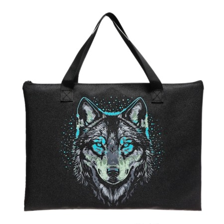 A4 notebook folder, lightning from above, flat, textile, colorio "wolf"-1