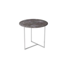 Table Commerce Albano, 550x550x500, gray marble/chrome
