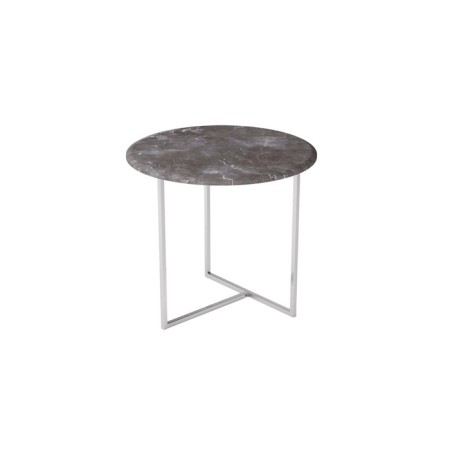 Table Commerce Albano, 550x550x500, gray marble/chrome