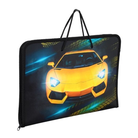 A4 labor folder with handles, 325 x 230 x 25 mm, zipper around, hinged bar, plastic, PTR-6 calligrata "car"-3
