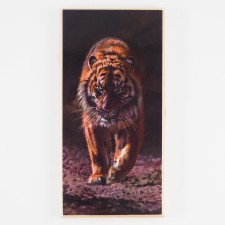 Bengal Tiger backgammon, wooden board 50 x 50 cm, with a field for playing checkers