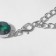 The necklace "Jewel" drop, emerald color in silver, 32.5 cm