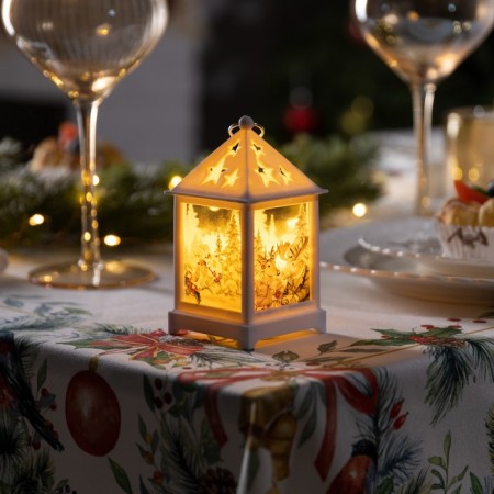 LED figure "White Loth with moose and roe deer" 6.3 × 12 × 6.3 cm, plastic, batteries AG13x3, glow warm white