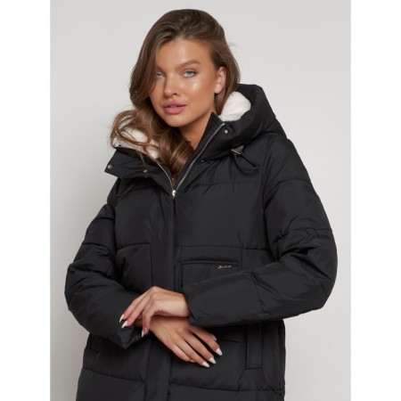 Coat insulated winter female, size 44, black color-9