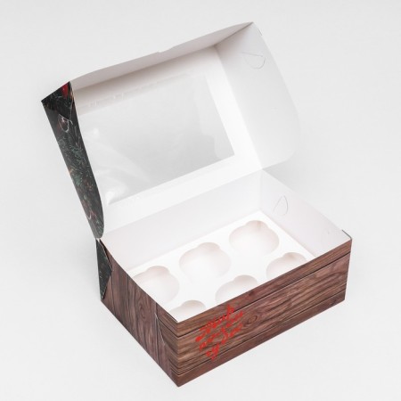 Packaging for 6 cupcakes with the window "Gift for you", 25 x 17 x 10 cm-2