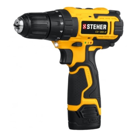 Drill screwdriver brush Steher CD-120-2, 350-1350 rpm, 2 AKBX2 ACh, 2 Skor., 30 Nm